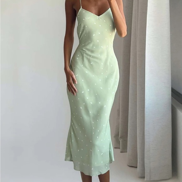 Princess Polly Dresses & Skirts - Princess Polly Cloud Nine Dress Sage Green